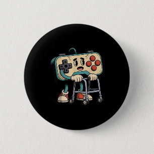 Retro Lustiger Alter Gamer 80er 90er Clic Videospi Button