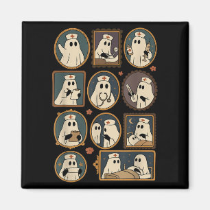 Retro lustiger Boo-Geist gruseliger Krankenpfleger Magnet