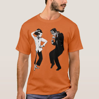 Retro lustiger Frankenstein-Monster und Braut tanz T-Shirt