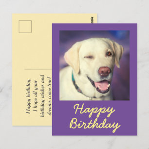 Retro lustiger Hund und Happy Birthday Postkarte