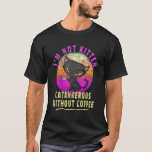 Retro Lustiger Kaffee Katzenwitz Kätzchen Tass T-Shirt