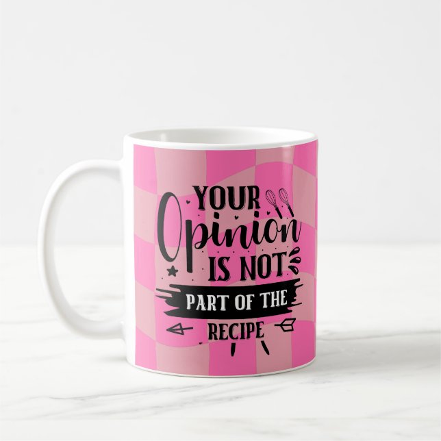 Retro lustiger Küchenspruch Pink Kaffeetasse (Links)