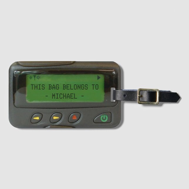 Retro lustiger pager-Gewohnheits-Text der alte Gepäckanhänger (Vorderseite (Horizontal))