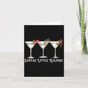 Retro Lustiger Santas Kleiner Helfer Martini Frohe Karte