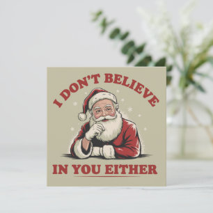 Retro lustiger Weihnachtsmann Ich glaube auch nich Feiertagskarte