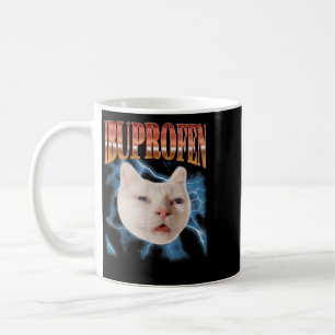 Retro lustiges Ibuprofen Katzen Kätzchen Meme Graf Kaffeetasse