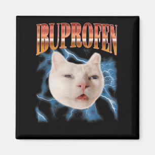Retro lustiges Ibuprofen Katzen Kitten Meme Grafik Magnet