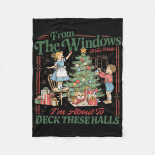Retro lustiges Weihnachtsfest von den Fenstern bis Fleecedecke