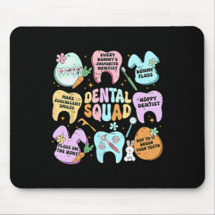 Retro lustiges zahnärztliches Squad-Hasen-Zahn-Ost Mousepad