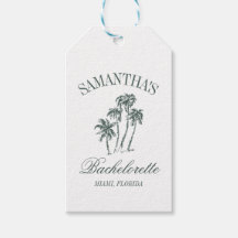 Retro Luxe Beach Bachelorette Logo Palmen
