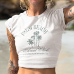Retro Luxe Beach Bachelorette Social Club Logo T-Shirt<br><div class="desc">Retro Luxe Beach Bachelorette Logo Social Club Palmen ästhetische Palmen Custom Junggeselinnen-Abschied Shirts</div>
