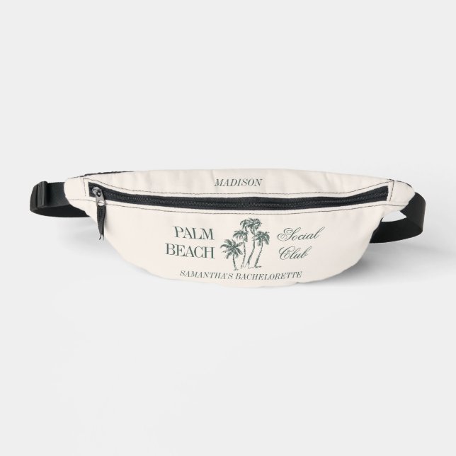 Retro Luxe Beach Social Club Logo Bachelorette Bauchtasche (Vorderseite)