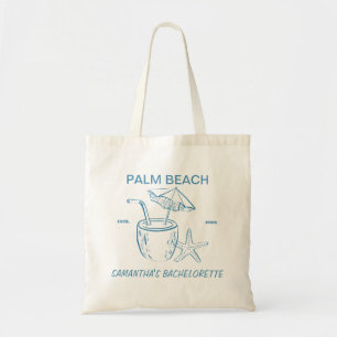 Retro Luxe Beach Social Club Logo Bachelorette Tragetasche