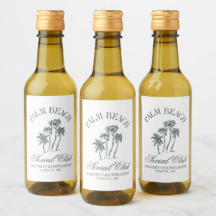 Retro Luxe Beach Social Club Logo Bachelorette Weinetikett