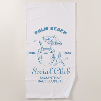 Retro Luxe Beach Social Club Logo Junggesellinnena Strandtuch