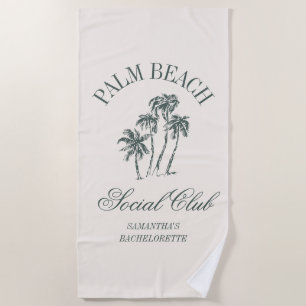Retro Luxe Beach Social Club Logo Junggesellinnena Strandtuch