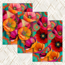 RETRO LUXUS FARBIGES BLUMEN DEKOR TISSUE PAPER