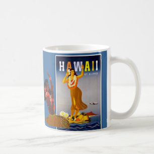 Retro Mädchen-Kunst Hawaiis Hula Kaffeetasse