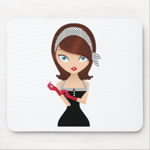 Retro Mädchen Mousepad