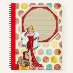 Retro-Mädchen Notizbuch