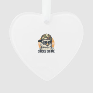 Retro-Mädchen Stehen Auf Mich Ostern Camo Kleinkin Ornament