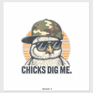 Retro-Mädchen Stehen Auf Mich Ostern Camouflage Kl Aufkleber