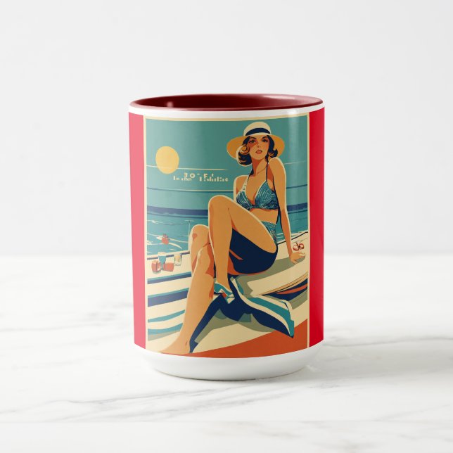 Retro-Mädchen Tasse (Zentrum)
