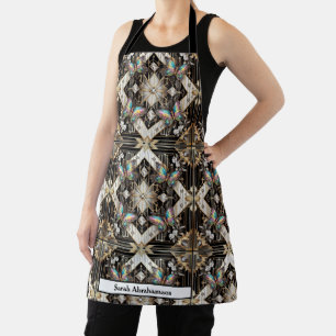 Retro-Mädchenhaftes Art Deco-Regenbogen-Schmetterl Schürze