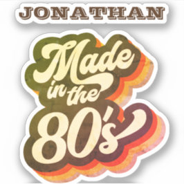 Retro Made in the 80er 1980er Funny Quote Name Aufkleber