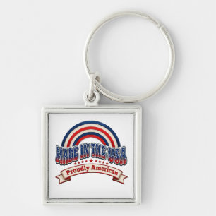Retro Made in USA Stolz Amerikanisches Abzeichen Schlüsselanhänger