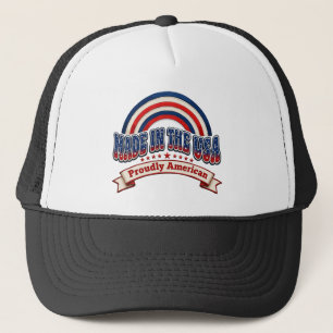 Retro Made in USA Stolz Amerikanisches Abzeichen Truckerkappe
