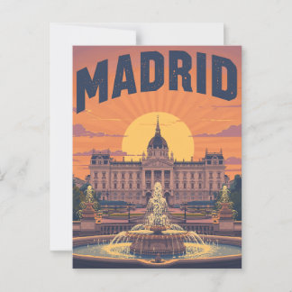 Retro Madrid Travel Postkarte