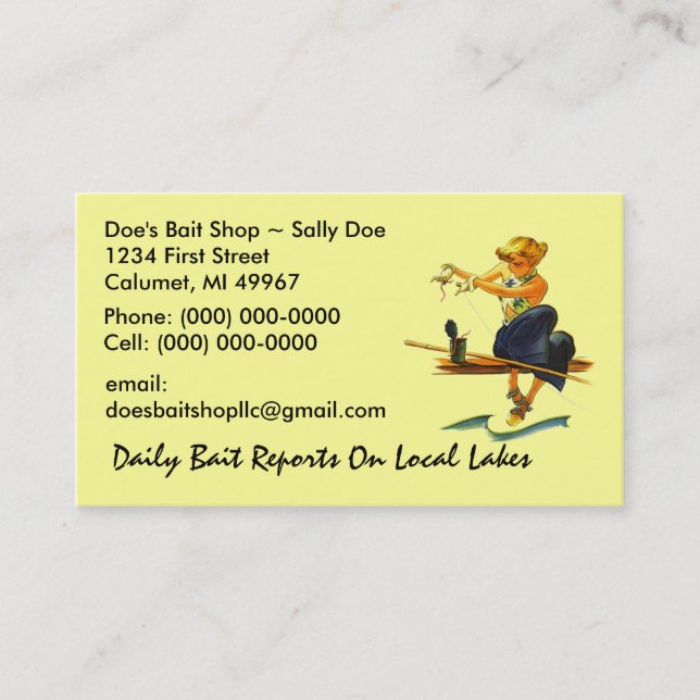 Rétro magasin d'appât de poissons du carte de (Devant)