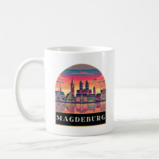 Retro Magdeburg Skyline Kaffeetasse