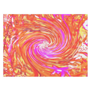 Retro Magenta und Herbstfarben Floral Swirl Tischdecke