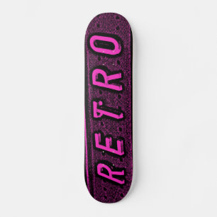 Retro - Magenta und Schwarz Skateboard