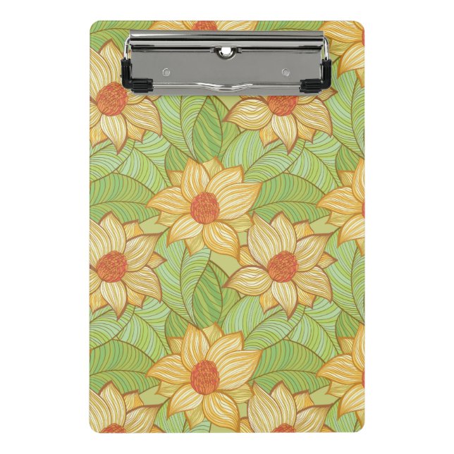 Retro Magnolien-Muster Mini Klemmbrett (Vorderseite)