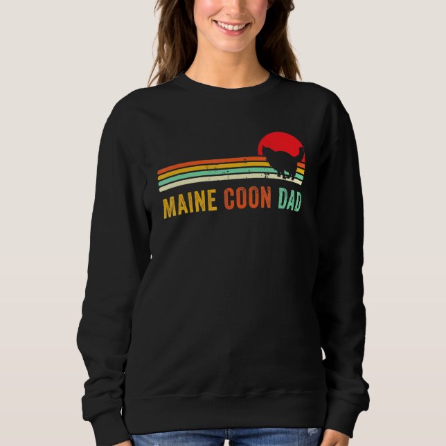 Retro Maine Coon Vater Proud Cat Pet Eigentümer Ma Sweatshirt (Vorderseite)