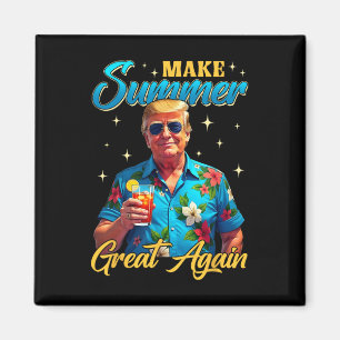 Retro Make Summer Great Again Donald Trump Sommer Magnet