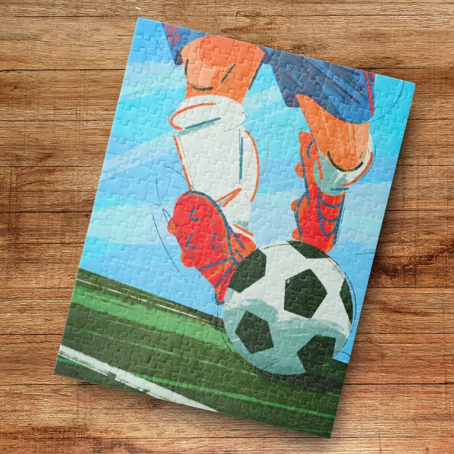 Retro Male Soccer Player Legs & Ball Sports Theme  (Von Creator hochgeladen)