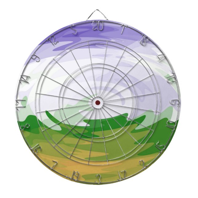 Retro Malerei Wellen Kunst Dartscheibe (vorne)