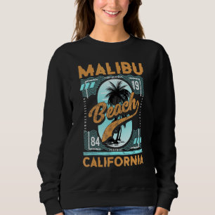 Retro Malibu California Surfrider Summer Beach Sweatshirt