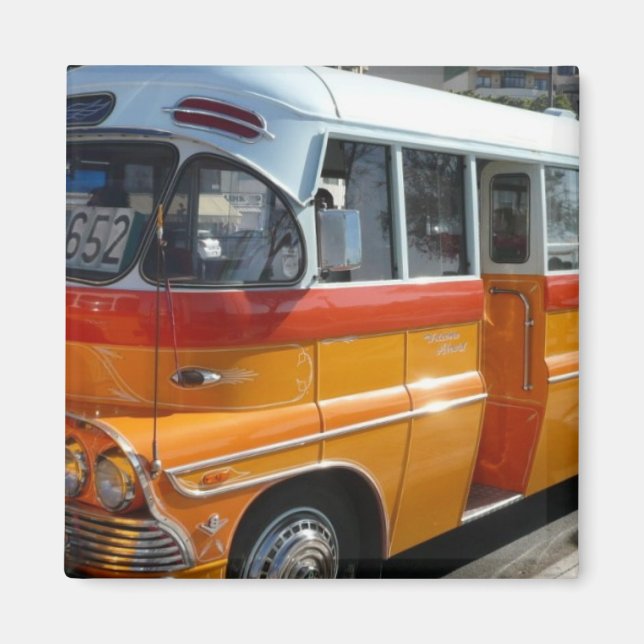 Retro Malta bus Magnet (Vorne)