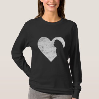 Retro Maltese Hund Herz Valentinstag Hund Lover T-Shirt