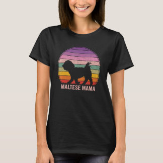 Retro-Maltese-Mama-Grafik Maltesisch T-Shirt