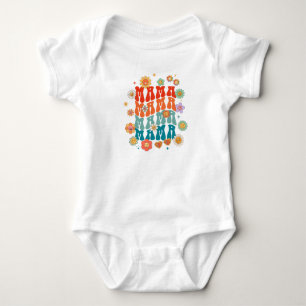 Retro Mama Baby-Shirt - Passende Mom und Ich Kombi Baby Strampler
