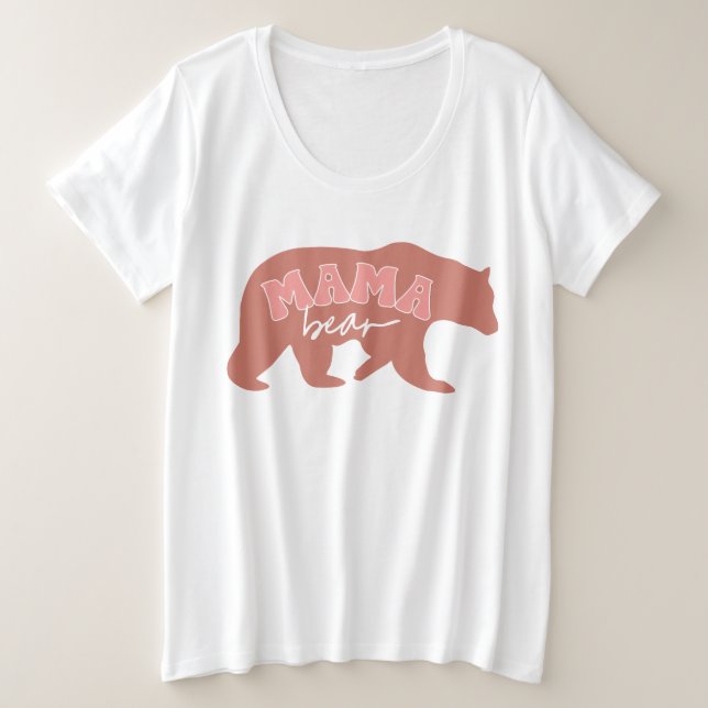 Retro Mama Bear Große Größe T-Shirt (Design vorne)