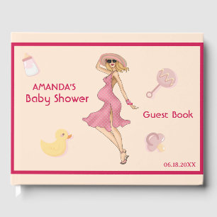 Retro Mama Blonde 2 Baby Dusche Party Gästebuch