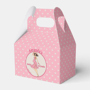 Retro Mama Brünett 2 Baby Dusche Party Geschenkschachtel