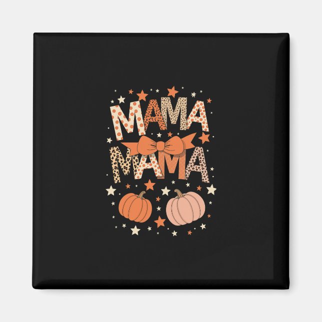 Retro Mama Coquette Bögen Leopard Mama Fall Dankfe Magnet (Vorne)